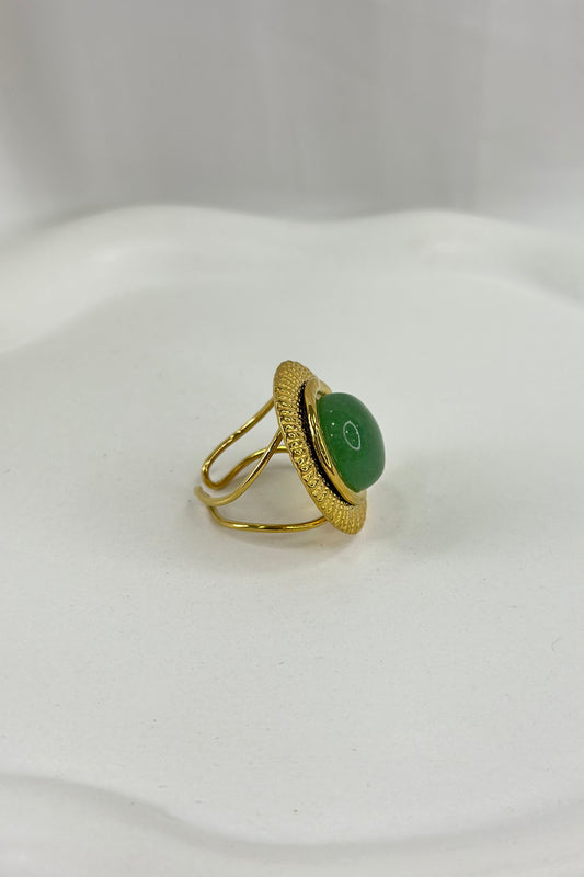 Green Medallion Ring
