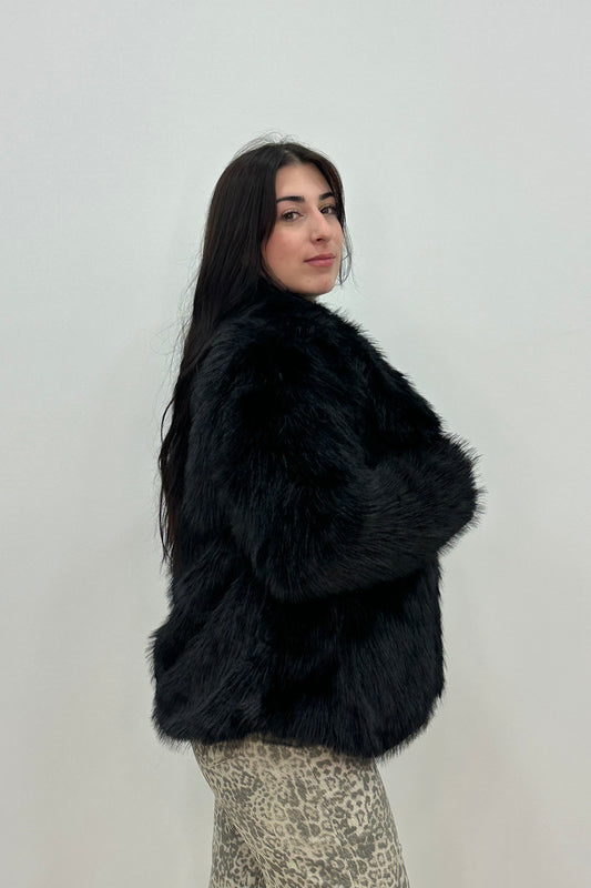 Deep Black Glamour Fur