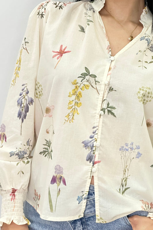 Γυναικείο Floral Πουκάμισο με Βολάν στον Γιακά - Blossom Shirt