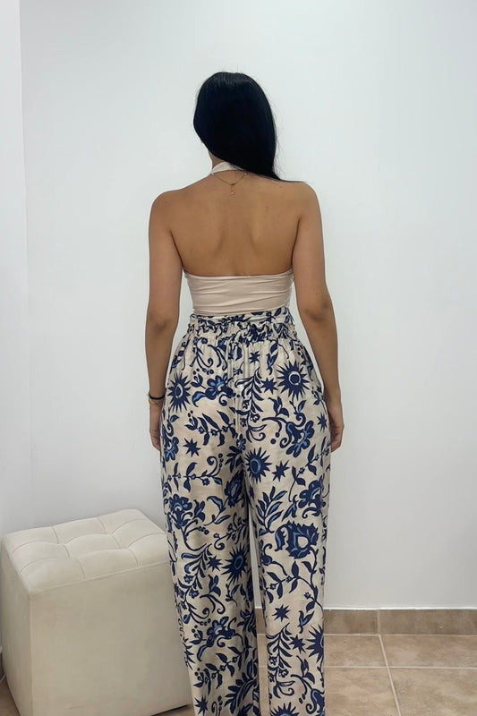 Floral παντελονα plus size