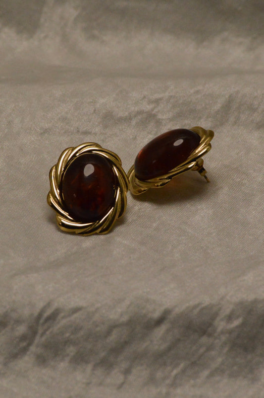 Cabochon Button Earrings