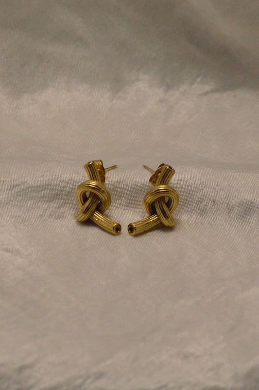 Golden Knot Studs Earrings
