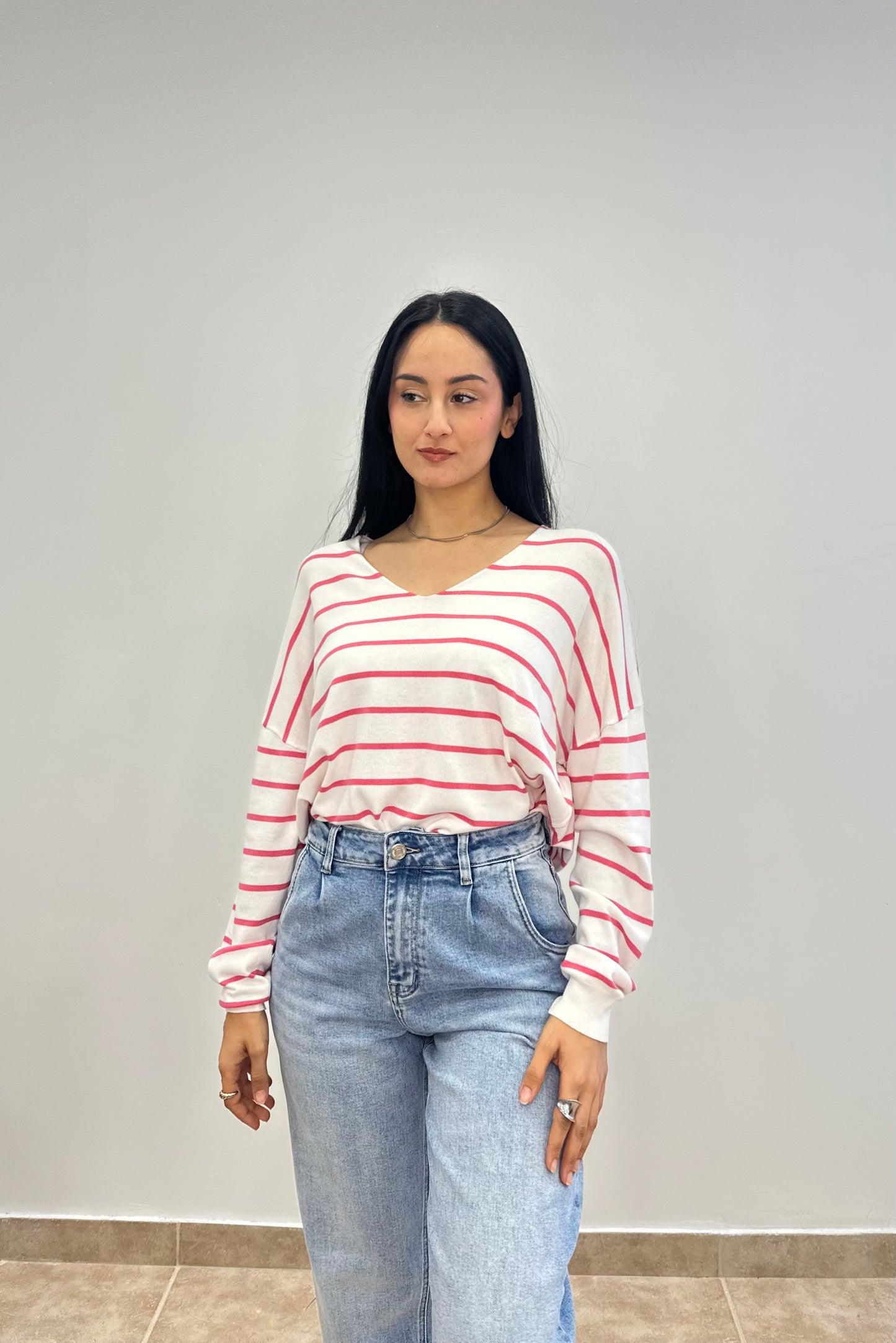 Λεπτό Ριγέ Πλεκτό - Marinière top - Marinière Red Top