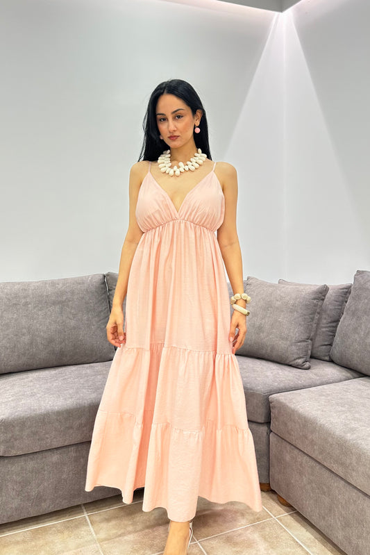 Αέρινο Μάξι Φόρεμα: Soft Pink Maxi Dress