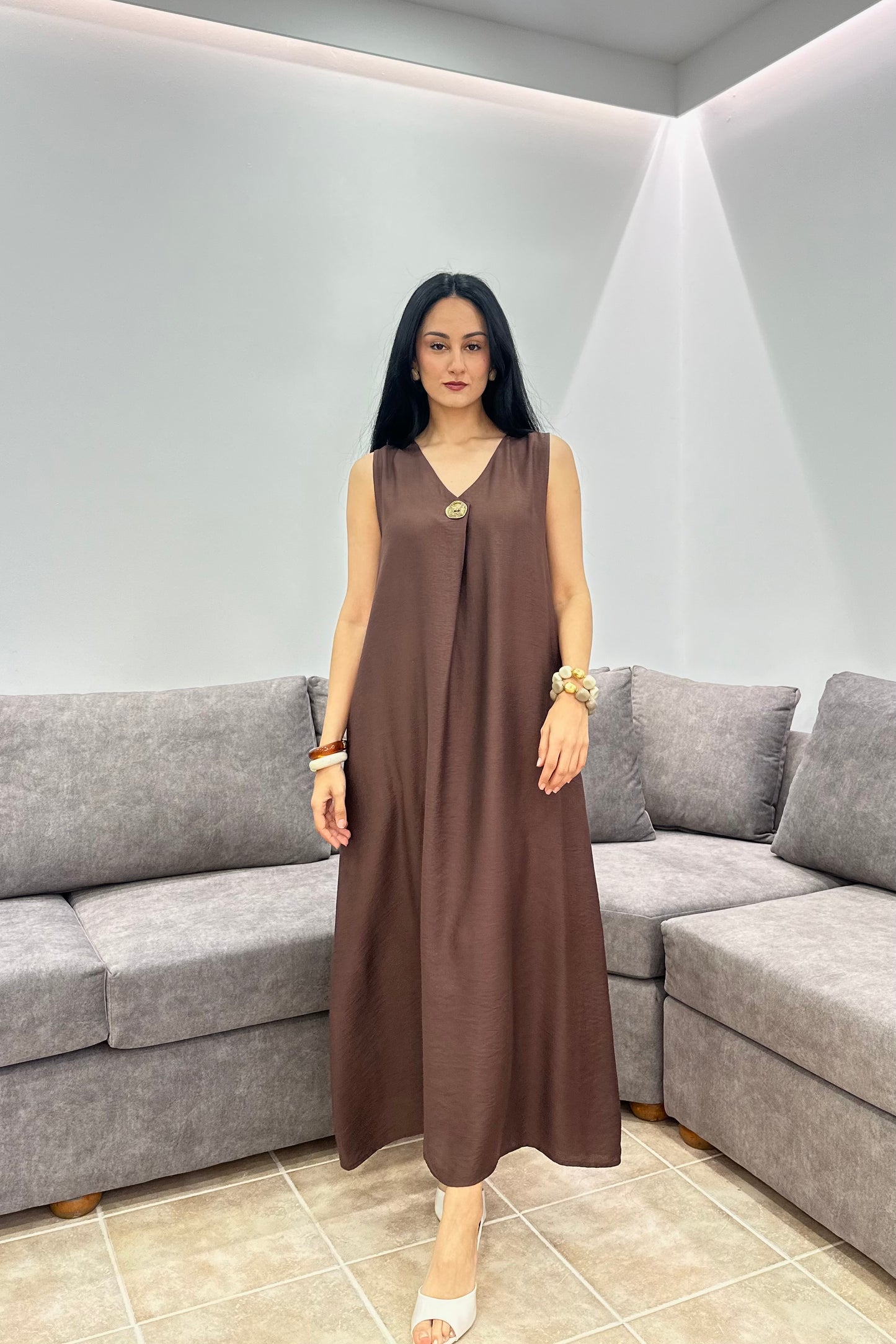 Λινό Φόρεμα με Τσέπες- Silia Dress