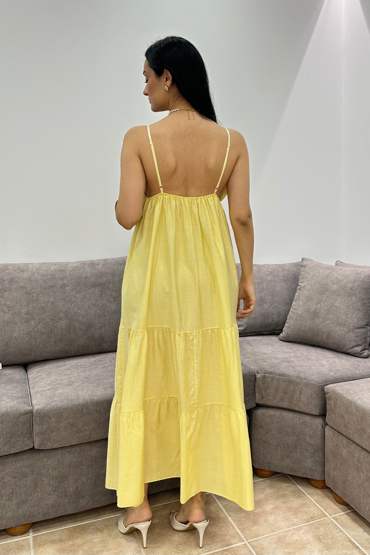 Αέρινο Μάξι Φόρεμα Lena Yellow Dress