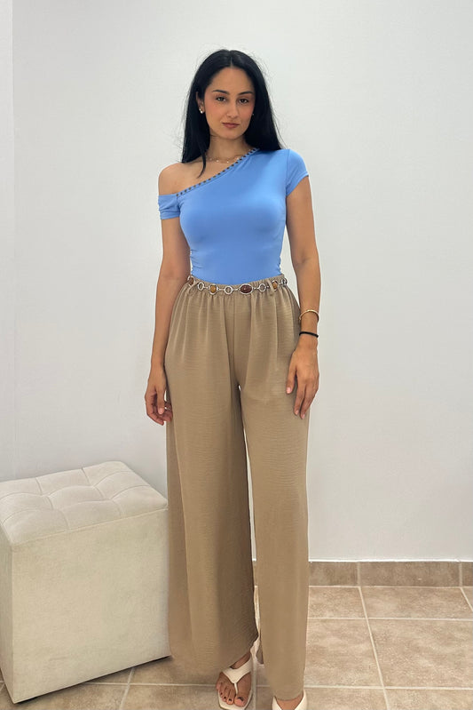 Wide Leg Παντελόνα με Λάστιχο