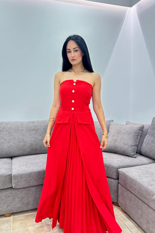 Maxi Strapless Φόρεμα Scarlet Glow
