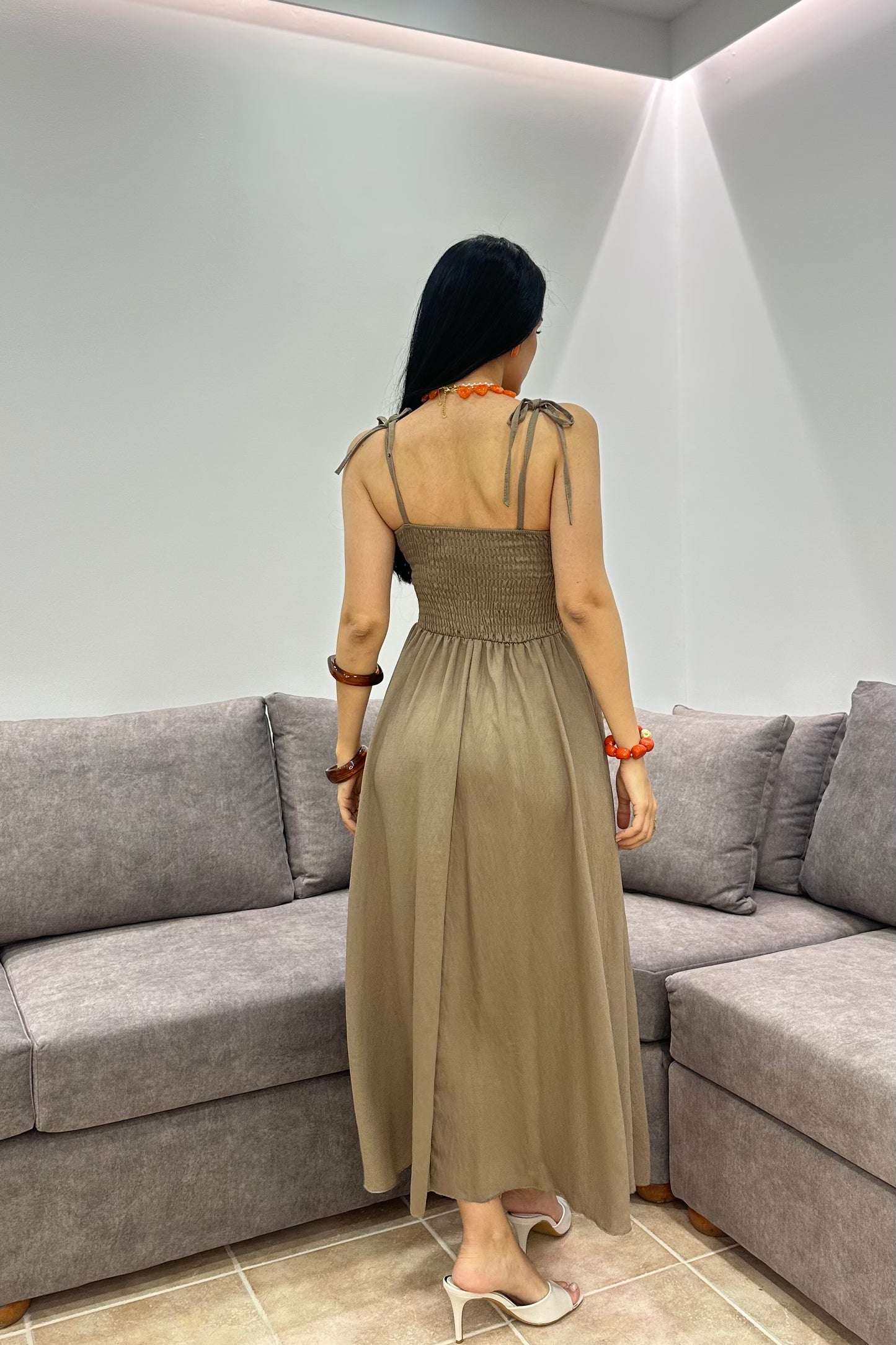 Daisy maxi φόρεμα μπεζ