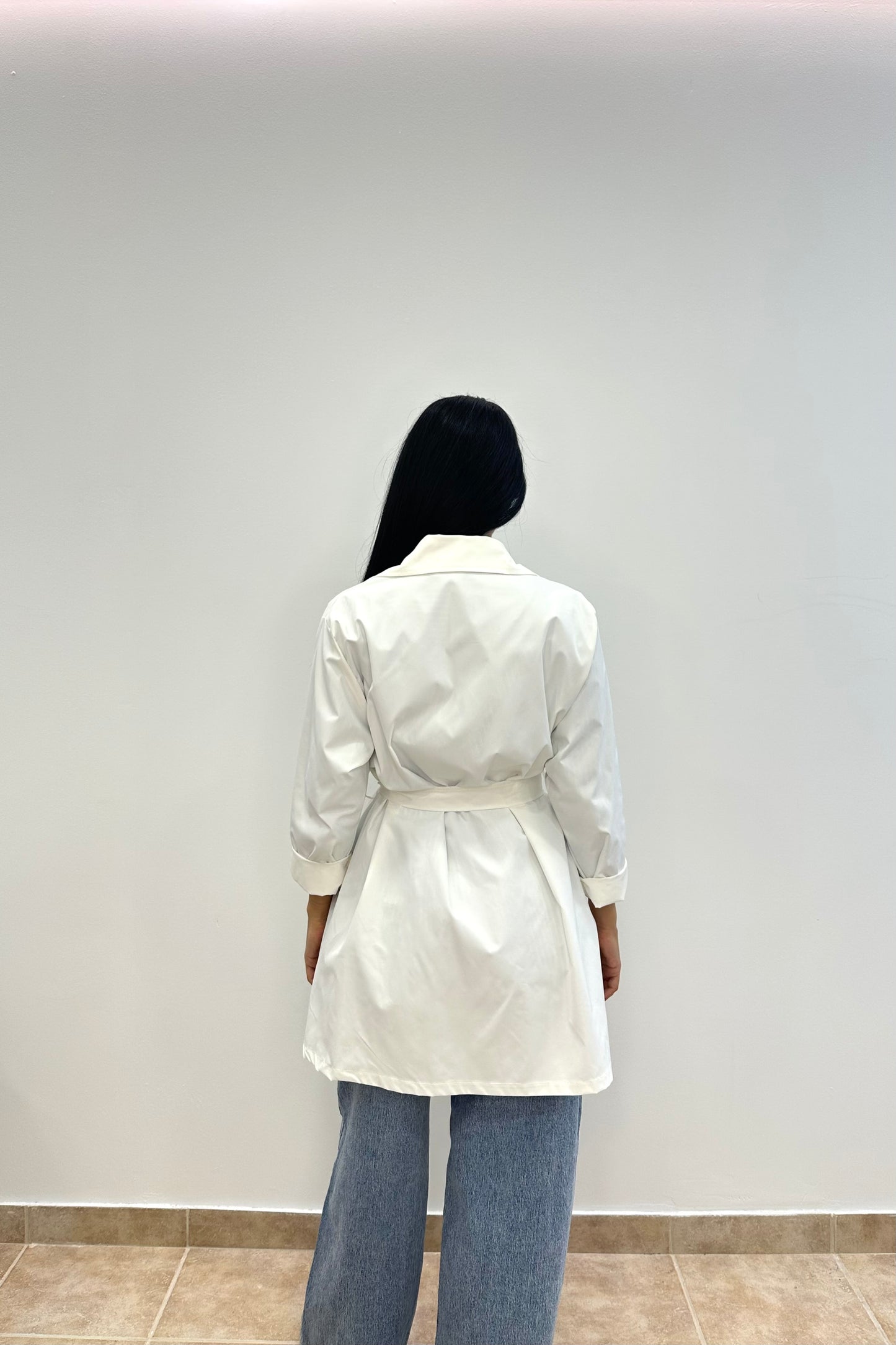 Γυναικεία Λευκή Καμπαρντίνα - Ethereal White Trench