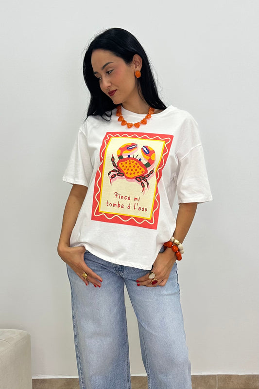Crab Print Oversized T-Shirt
