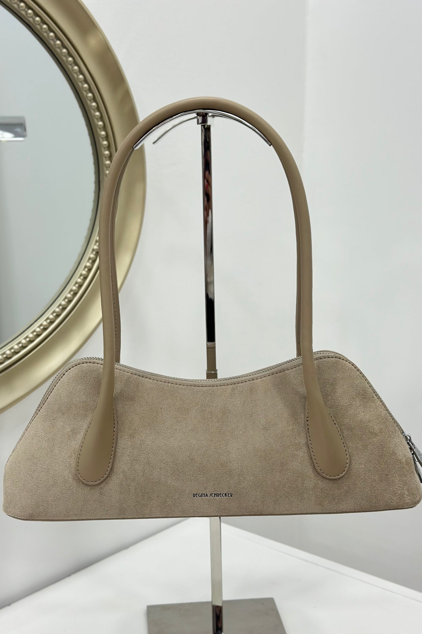 Suede Baguette Bag