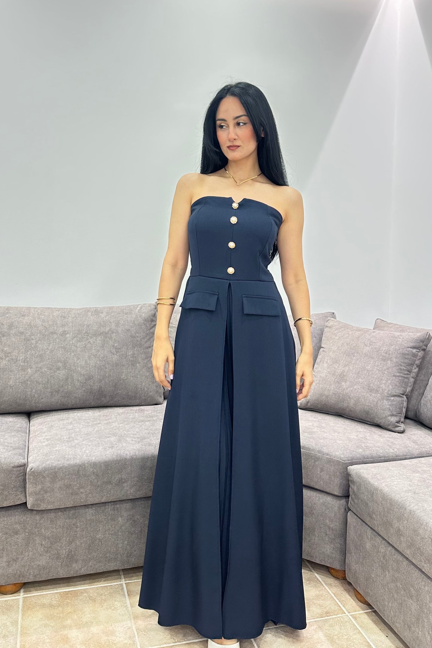 Maxi Strapless Φόρεμα Scarlet Glow Blue