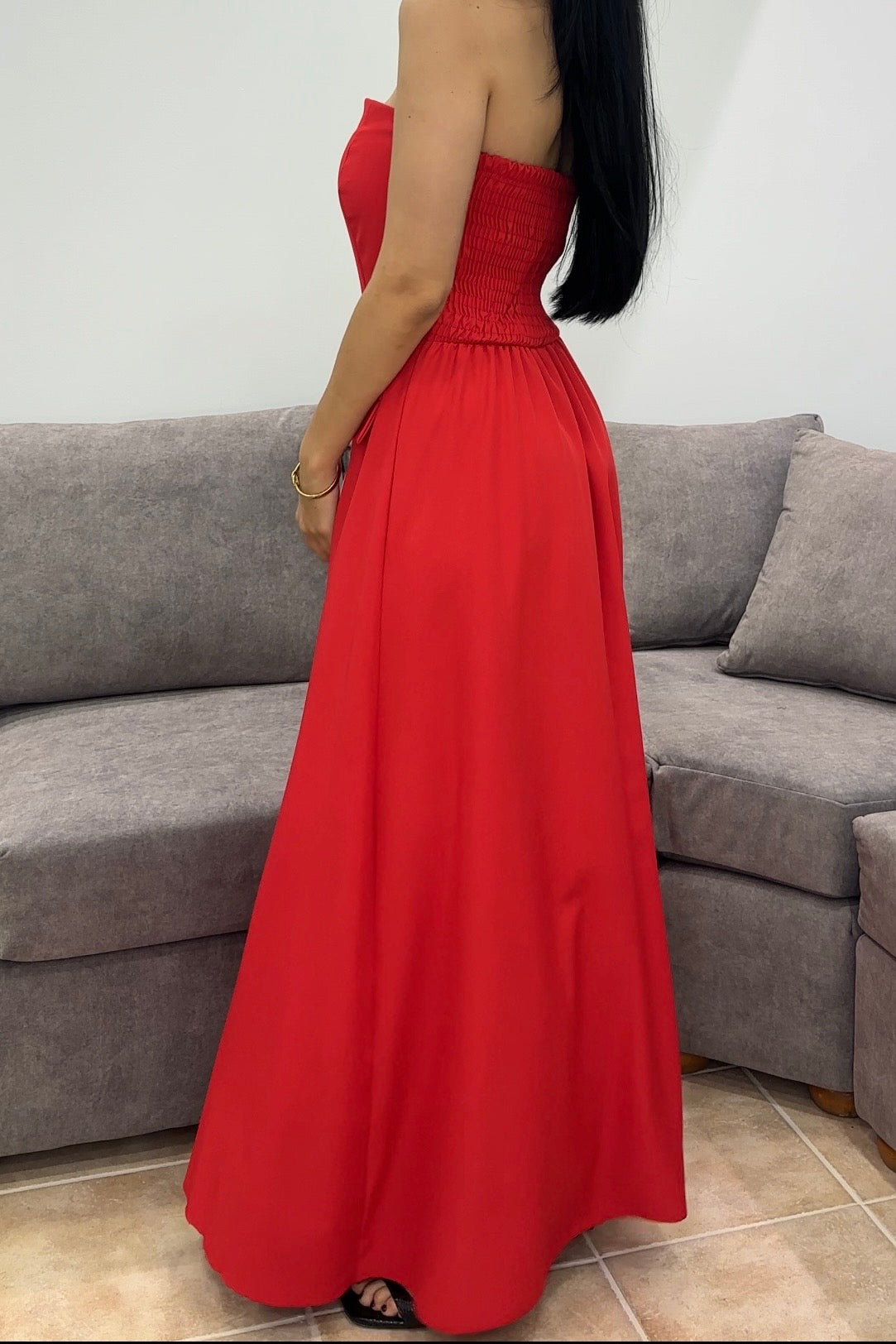 Maxi Strapless Φόρεμα Scarlet Glow