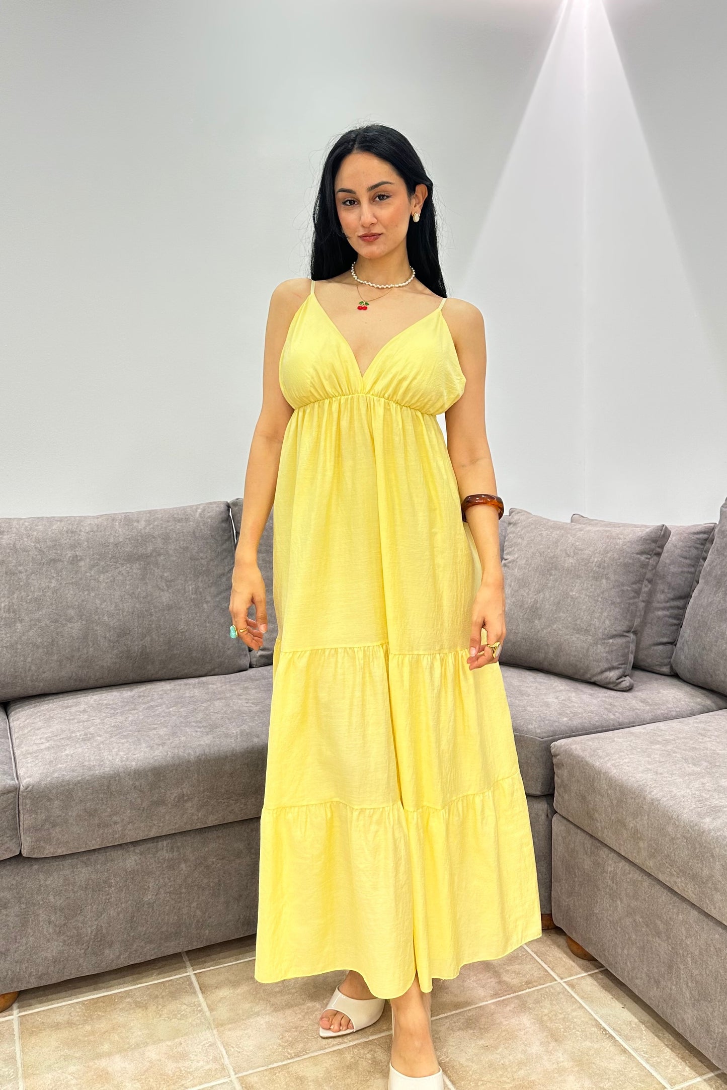 Αέρινο Μάξι Φόρεμα Lena Yellow Dress