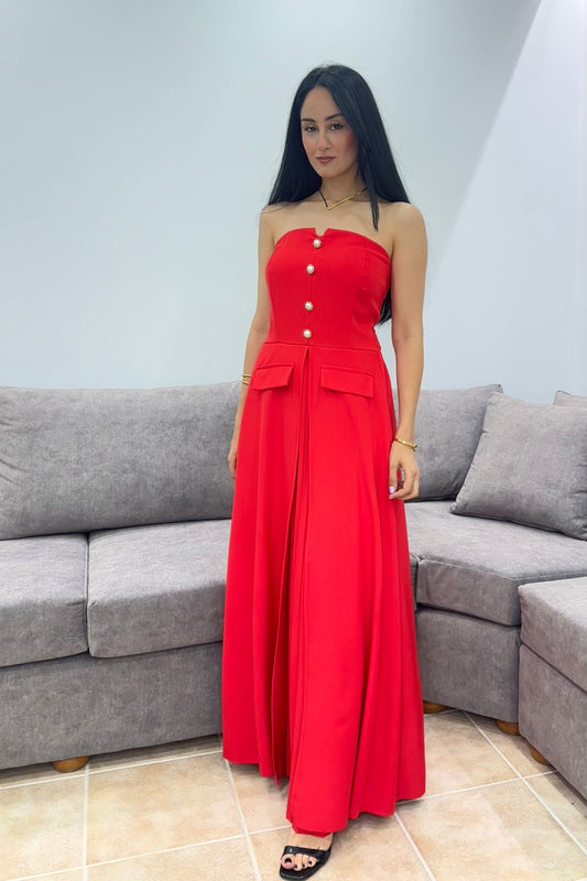 Maxi Strapless Φόρεμα Scarlet Glow