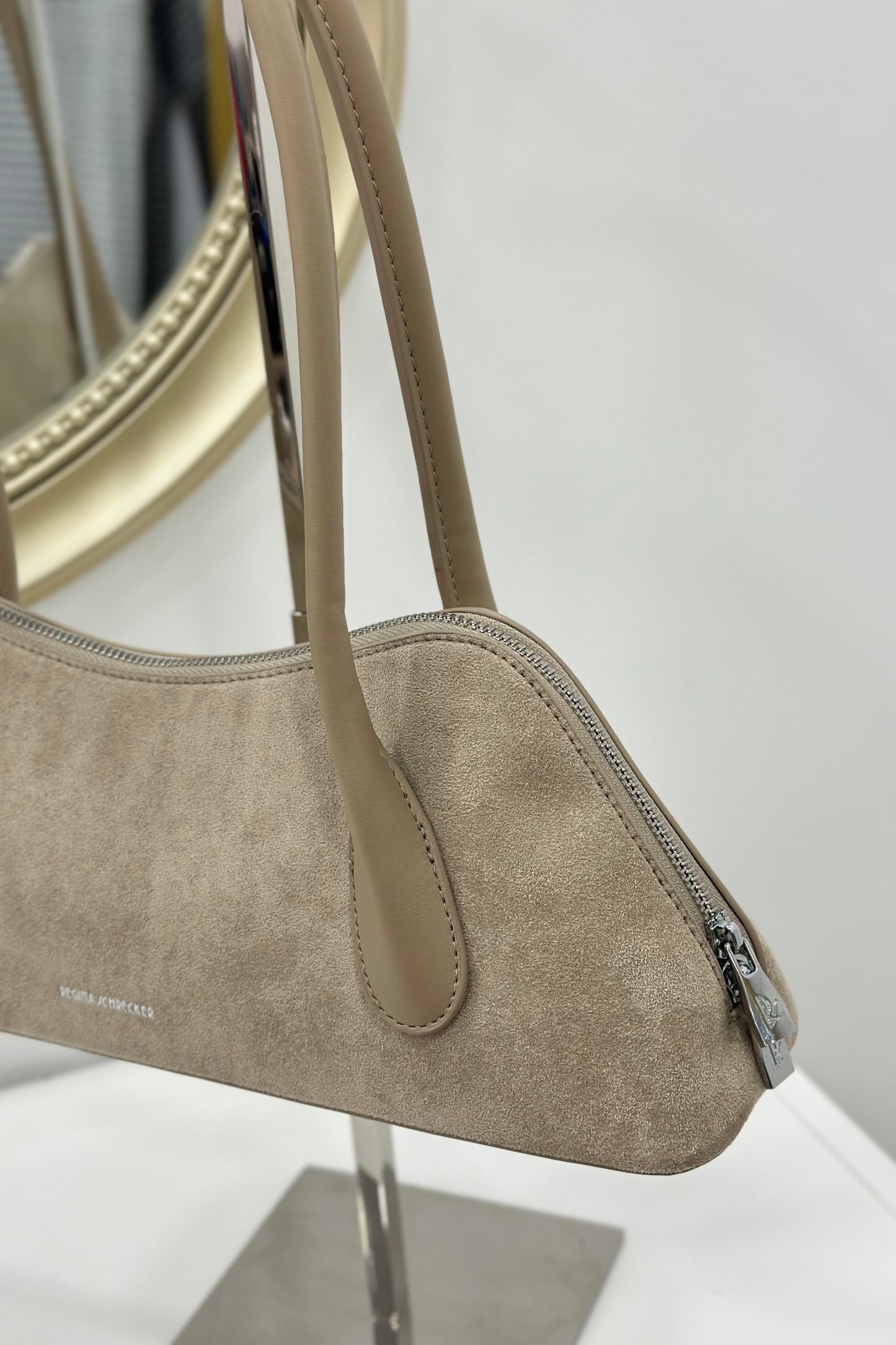 Suede Baguette Bag