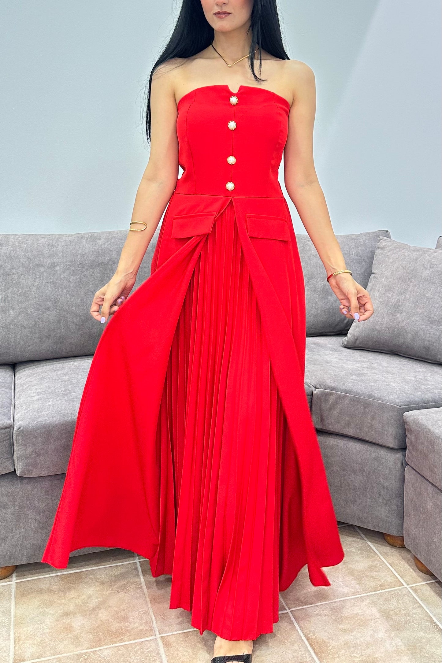 Maxi Strapless Φόρεμα Scarlet Glow