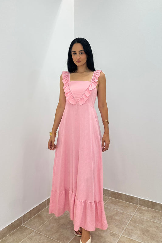 Μάξι Φόρεμα με Βολάν στο Στήθος – Ruffle Maxi Dress