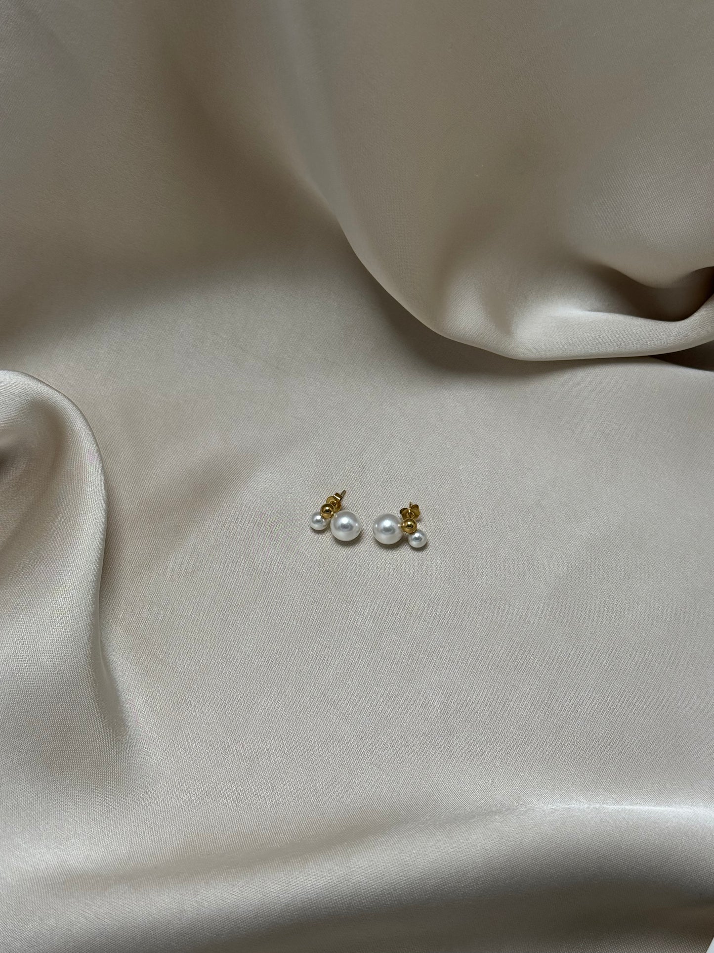 double pearls earrings