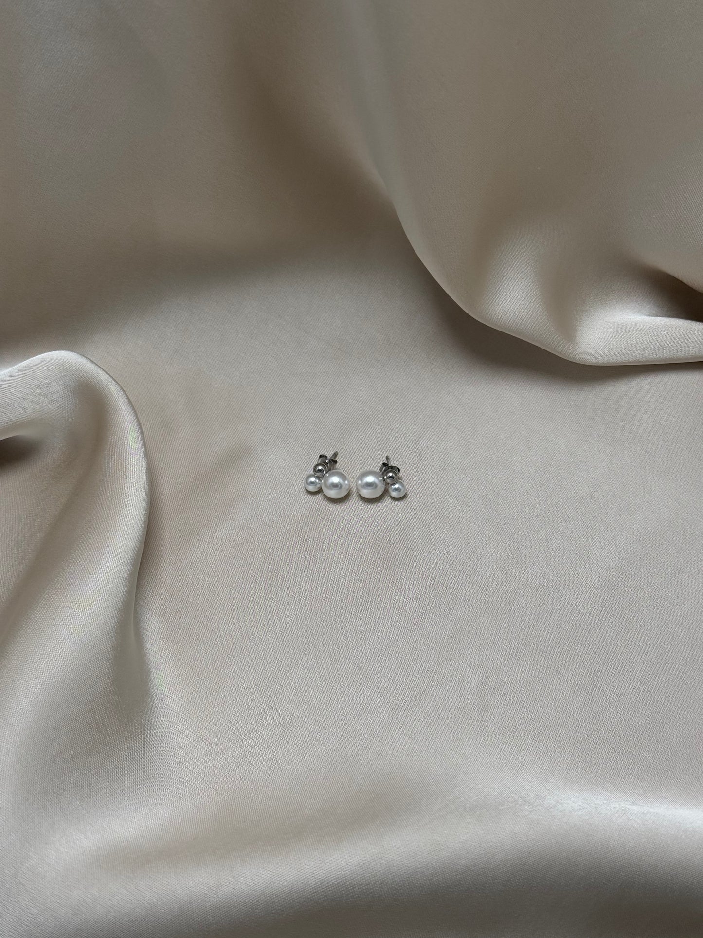 double pearls earrings